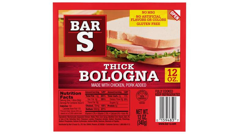 Order Bar S Thick Bologna food online from Red Roof Market store, Lafollette on bringmethat.com