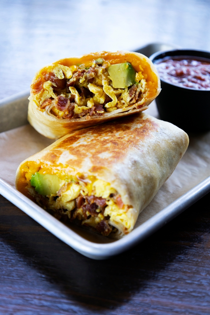 Order Bacon & Avocado Burrito food online from Stacked: Food Well Built store, Huntington Beach on bringmethat.com