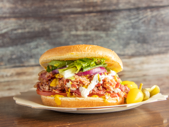Order Beef Pastrami Burger food online from Earle's Grill store, Los Angeles on bringmethat.com