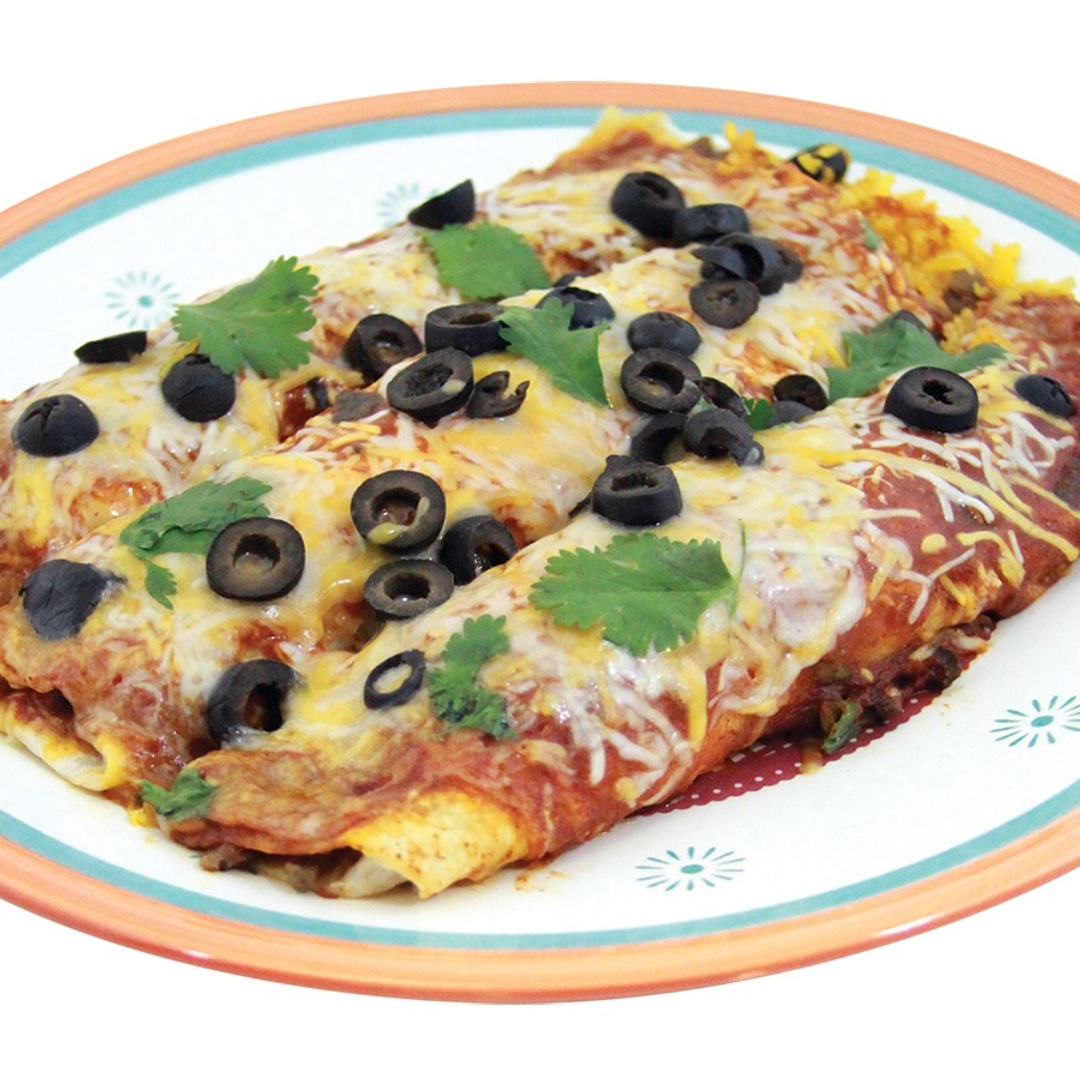 Order Tri Tip Enchiladas, 3 Ct. food online from Lucky California store, Castro Valley on bringmethat.com
