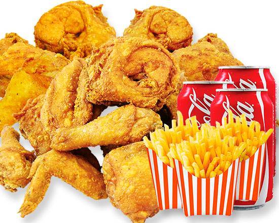 Order 15 Pieces Chicken Combo 3 fries 3 soda food online from Us Kennedy Fried Chicken store, New York on bringmethat.com