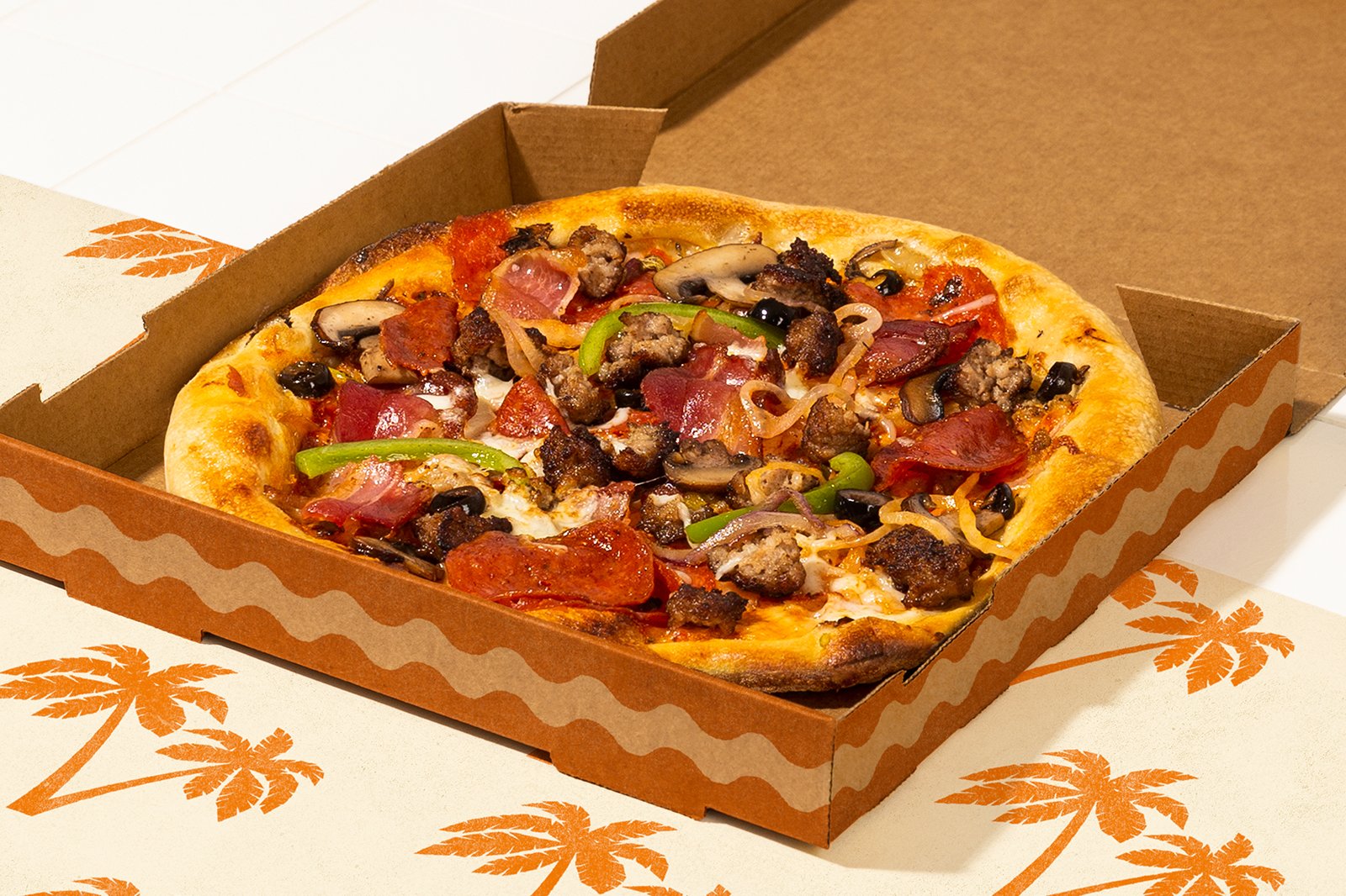 Order Meat Lovers Pizza food online from Sam's Pizza & Subs store, Derwood on bringmethat.com