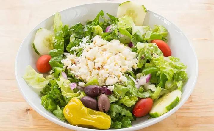 Order Greek Salad food online from Pepperoni's Pizza store, Houston on bringmethat.com