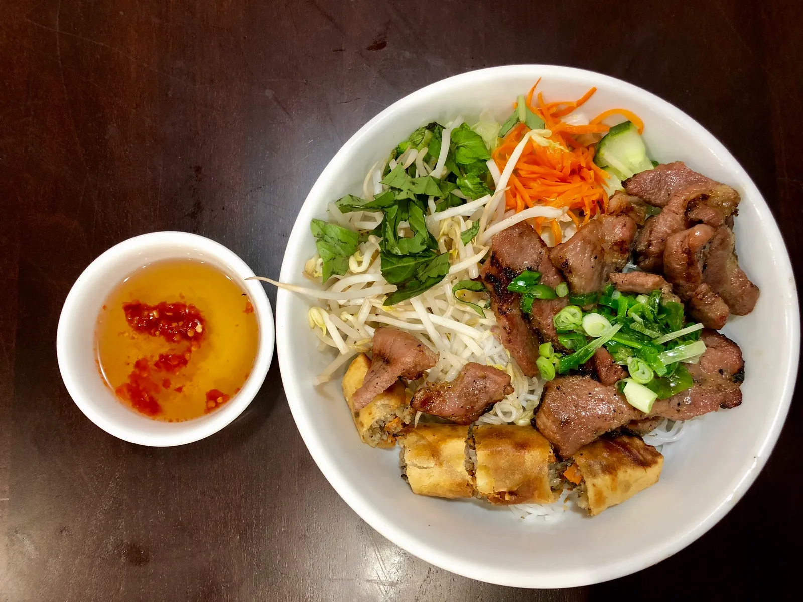 Order B2. Grilled Pork and Crispy Egg Roll food online from Pho Viet Restaurant store, Hagerstown on bringmethat.com