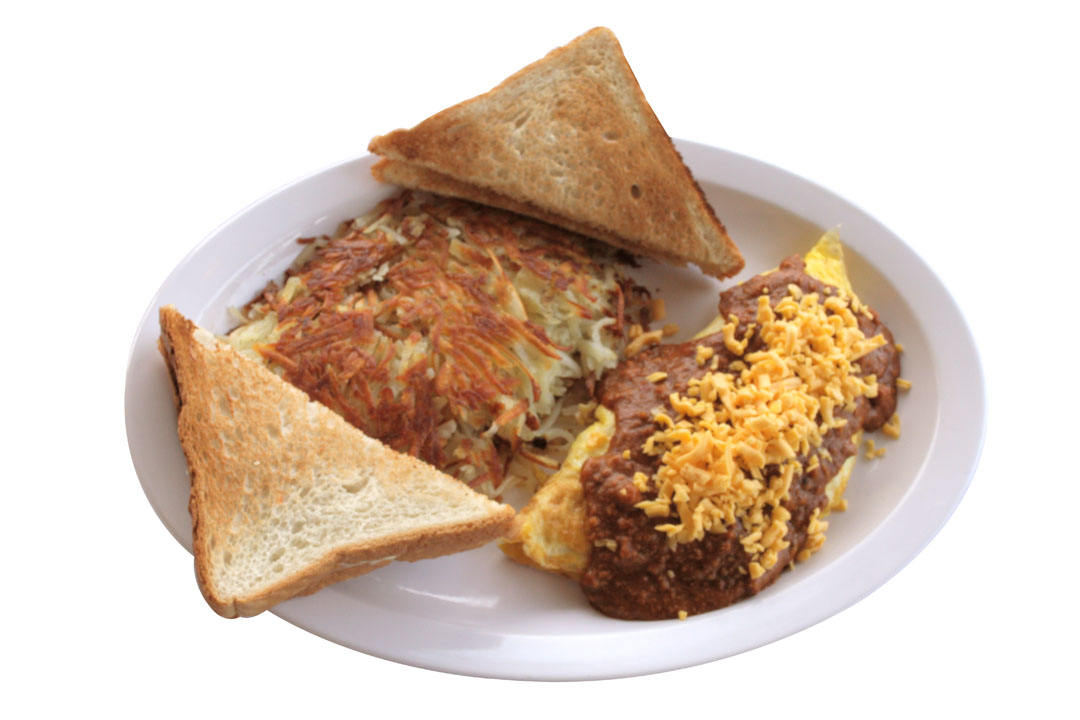 Order Chili Omelet food online from Michael Super Burgers store, Whittier on bringmethat.com
