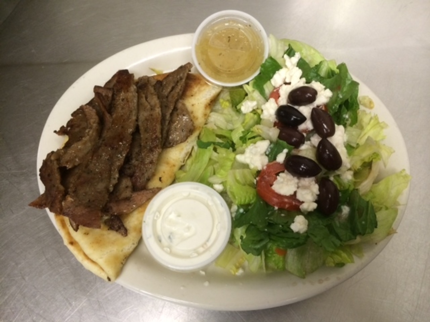 Order Gyro Plate food online from Adam's Pizza & Grill store, Jamestown on bringmethat.com