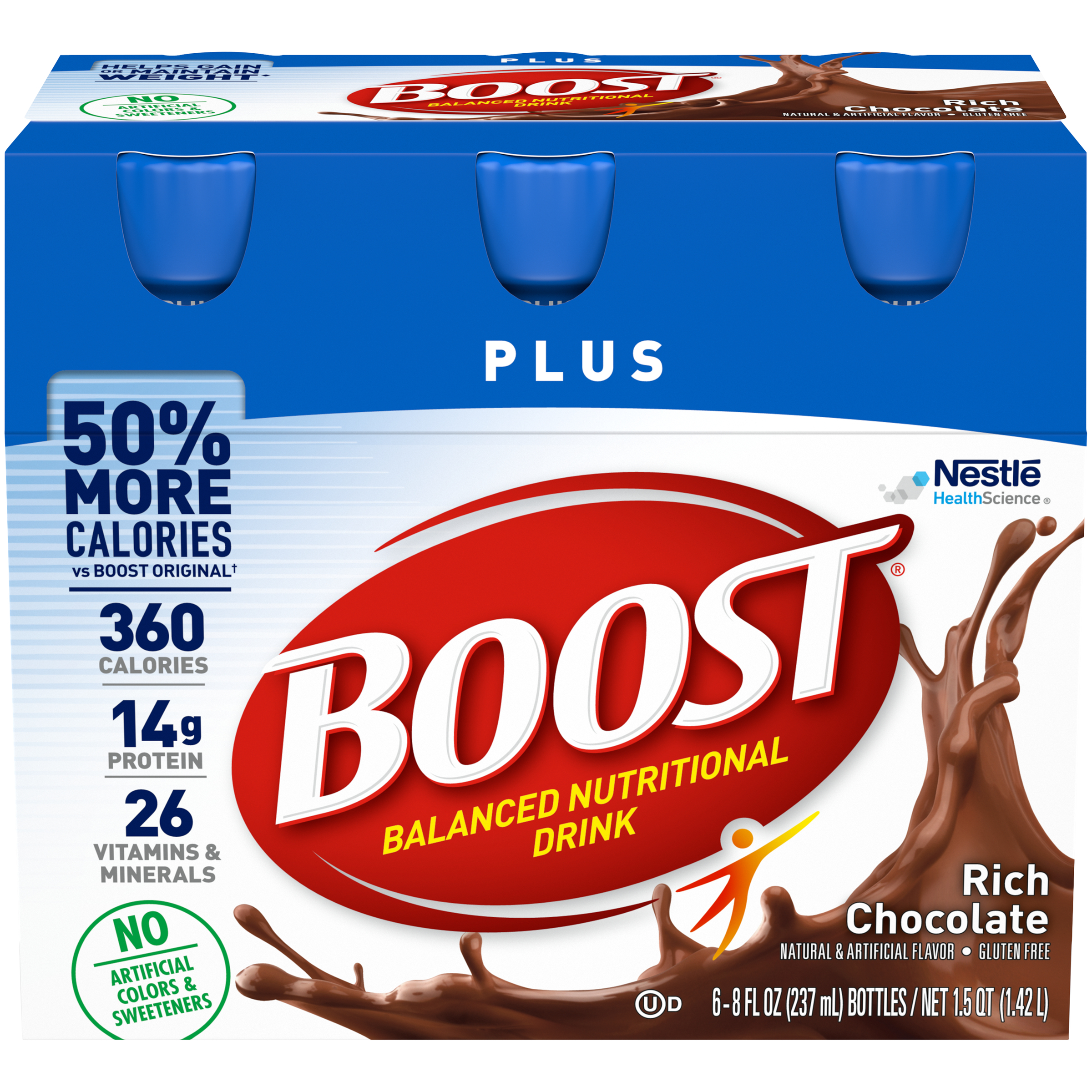 Order Boost Plus Ready-to-Drink Nutritional Drink, Rich Chocolate, 8 fl oz - 6 ct food online from Rite Aid store, MILLER PLACE on bringmethat.com