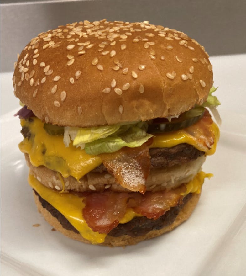 Order Big Nut Burger - Burger food online from Big D Pizza store, Clyde on bringmethat.com