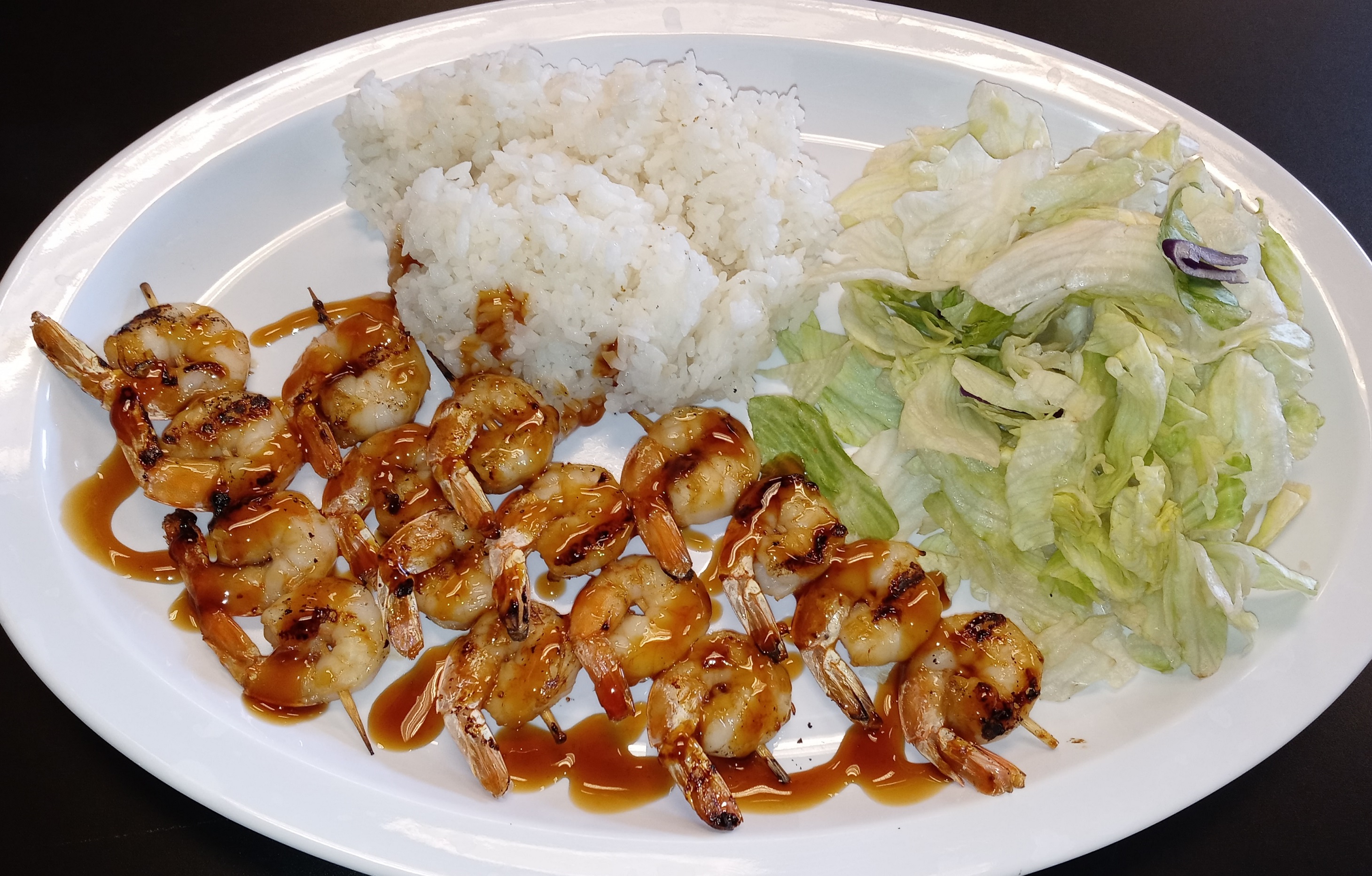 Order Grilled Shrimp Teriyaki Plate food online from California Teriyaki Grill store, Mission Viejo on bringmethat.com