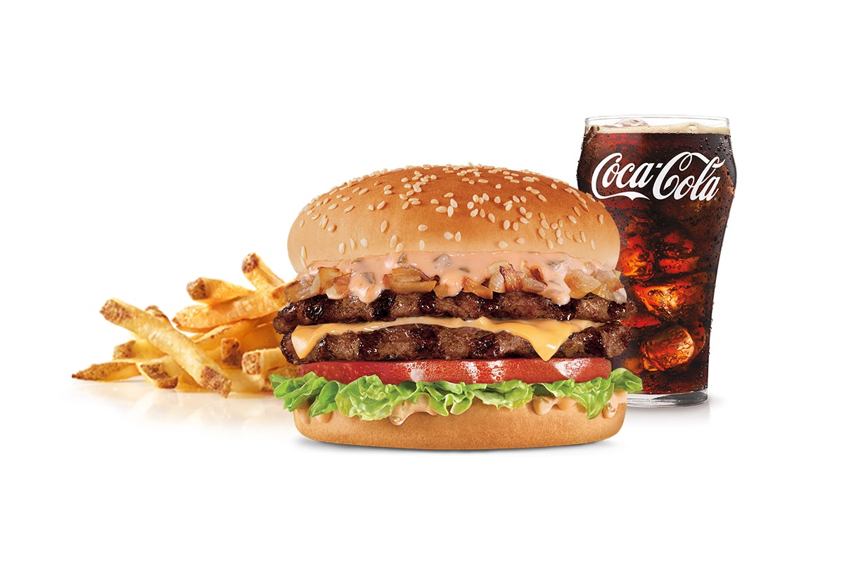 Order Cali Classic Double Cheeseburger Combo food online from Hardee's store, Lebanon on bringmethat.com