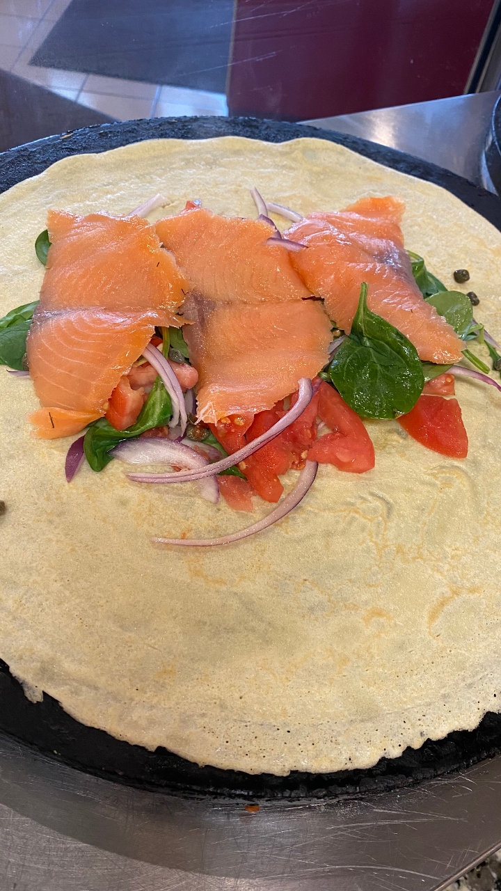 Order Smoked Salmon Crepe food online from Pita Grill and Creperie - Warren store, Warren on bringmethat.com