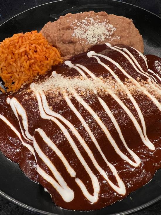 Order Carnitas Enchiladas food online from El Luchador Mexican Kitchen + Cantina store, Enterprise on bringmethat.com