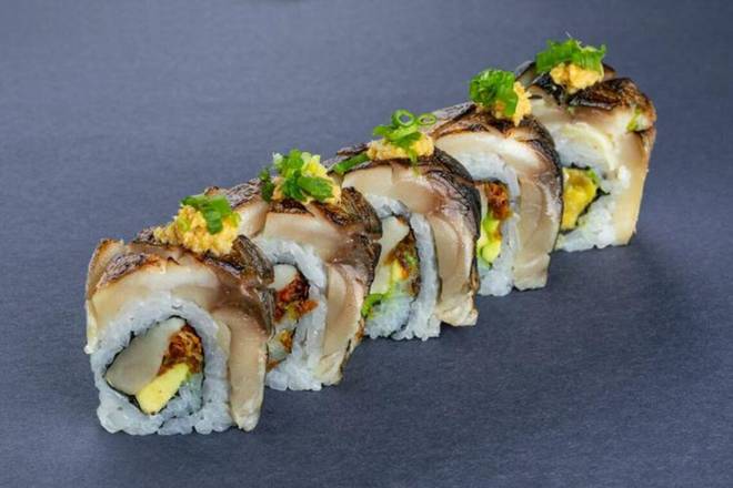Order (a202) Aburi Shimesaba Roll food online from Sushistop Glendale store, Glendale on bringmethat.com