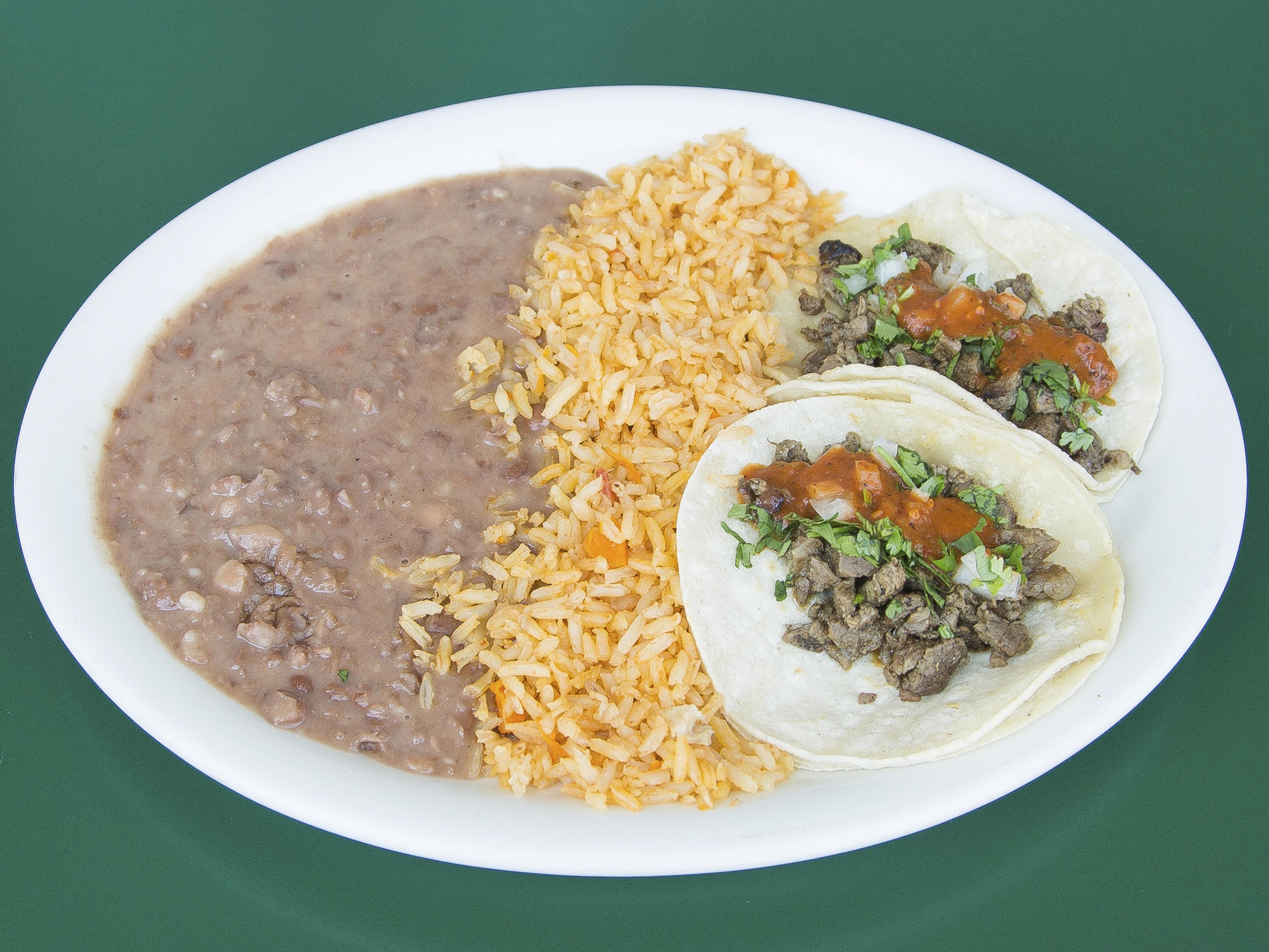 Order 1. Pork Carnitas Combo Plate food online from Taco Loco store, Chatsworth on bringmethat.com