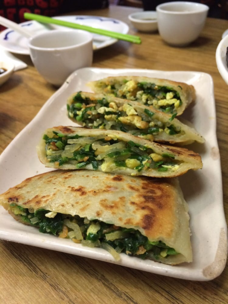 Order 韭菜盒子  Two Green Chives Pancake food online from Dumpling Empire store, South San Francisco on bringmethat.com