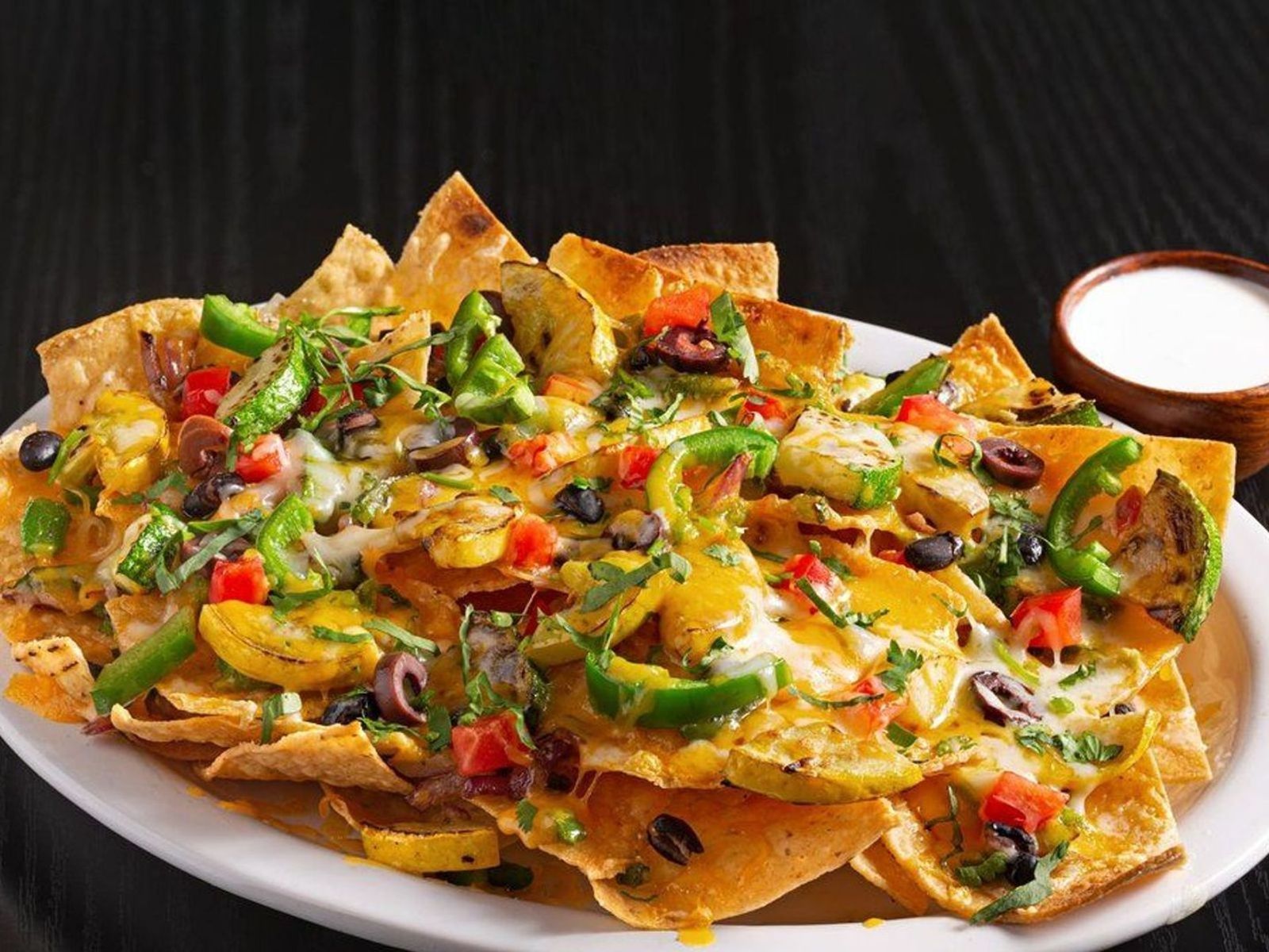 Order Blk Beans & Veggies Nachos ~ food online from El Fresco Mexican Grill store, Centreville on bringmethat.com