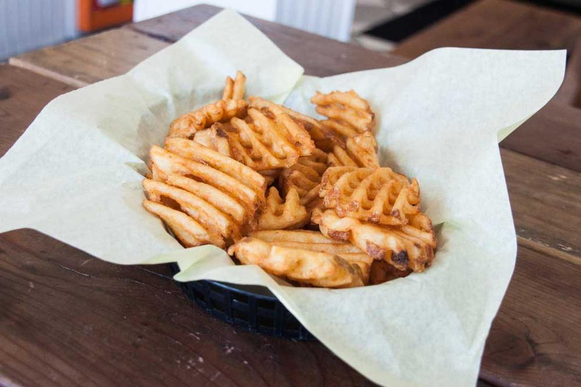 Order Cross Cut Waffle Fries food online from Phat Philly store, San Francisco on bringmethat.com
