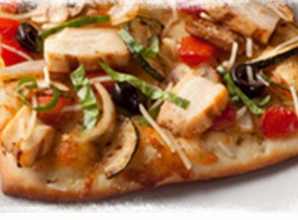 Order Roasted Veggies & Chicken Flatbread food online from Round Table Pizza store, Pacifica on bringmethat.com