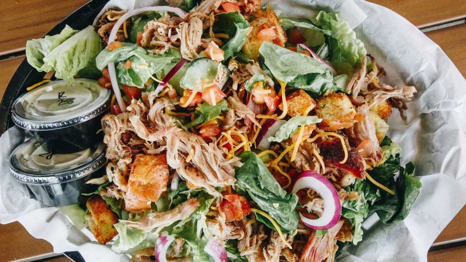 Order Pulled Pork Salad food online from R & R Bbq store, Provo on bringmethat.com