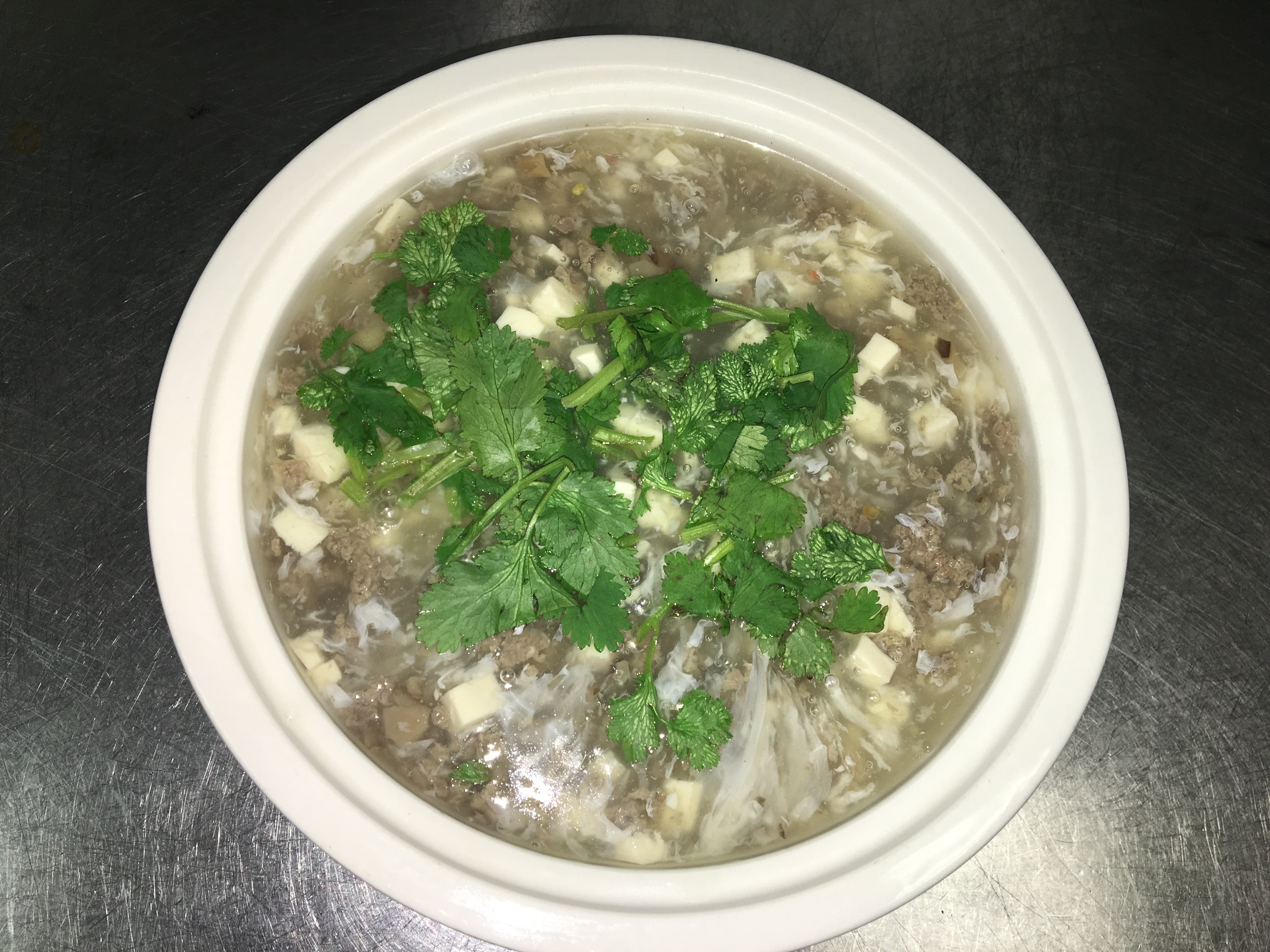 Order C4. Xihu Beef Thick Soup 西湖牛肉羹 food online from Red Chili store, Syracuse on bringmethat.com