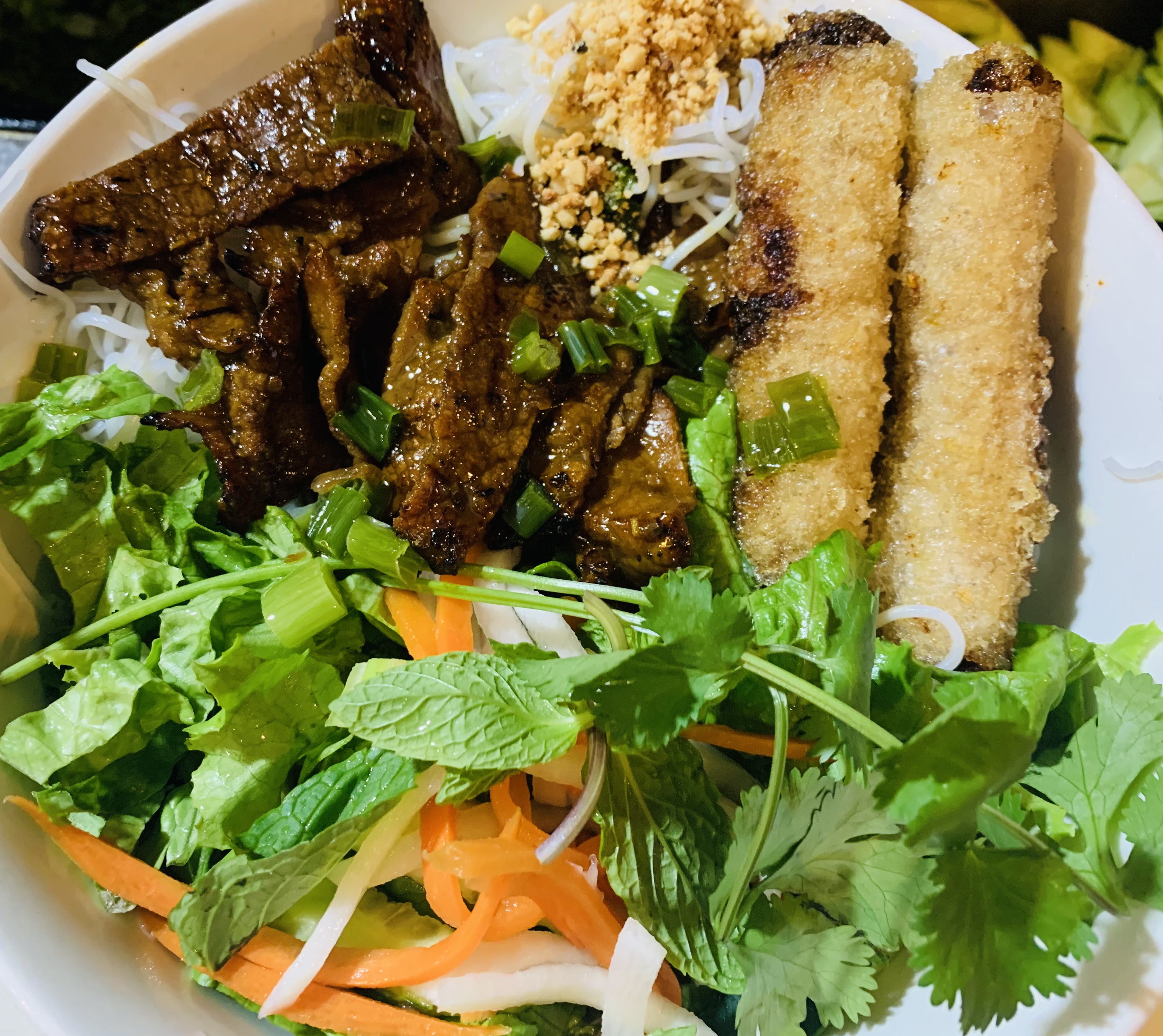 Order Bun Bo Nuong Cha Gio food online from Pho Hanoi store, Lake Forest on bringmethat.com