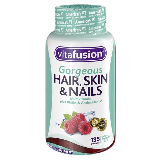 Order Vitafusion Gorgeous Hair Skin & Nails Gummies Raspberry (135 ct) food online from Rite Aid store, Palm Desert on bringmethat.com