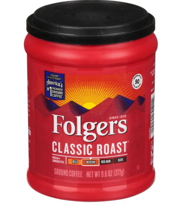 Order Roll over image to zoom in FOLGERS Classic Roast Medium Roast Ground Coffee food online from Windy City Liquor Market store, El Cajon on bringmethat.com