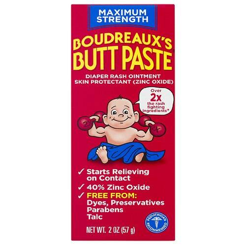 Order Boudreaux's Butt Paste Diaper Rash Ointment, Max Strength - 2.0 oz food online from Walgreens store, Athens on bringmethat.com