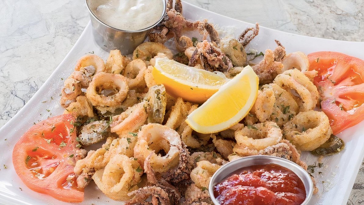 Order Fried Calamari food online from Grill Em store, Campbell on bringmethat.com