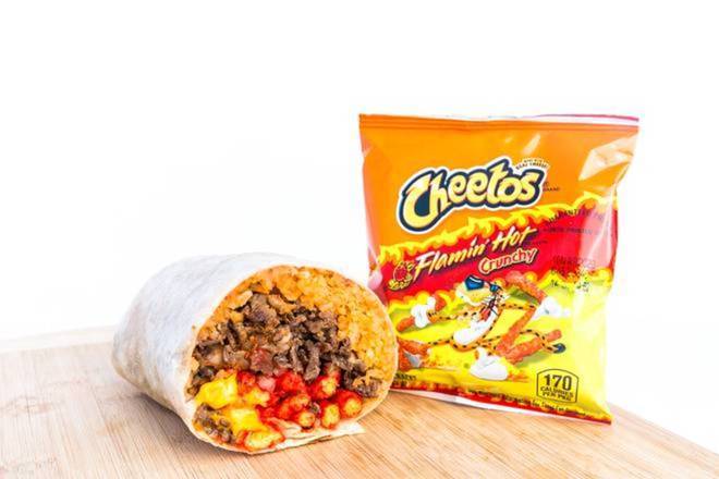 Order Hot Cheeto Burrito food online from Los Tacos store, Bakersfield on bringmethat.com