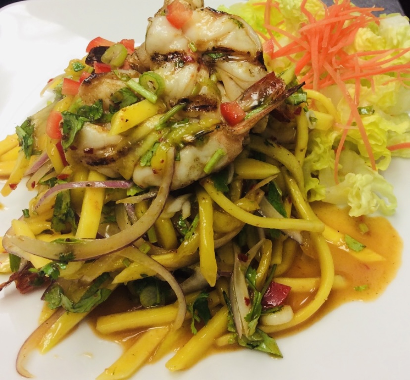 Order Mango Salad with Grilled Shrimp food online from Smile Thai store, Harbor City on bringmethat.com