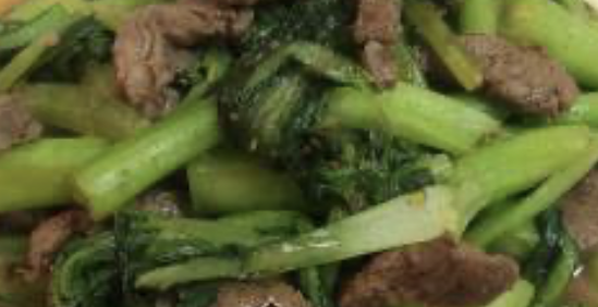 Order V23. Yu Choy with Garlic and Beef food online from Secret Recipe Asian Bistro store, Plano on bringmethat.com