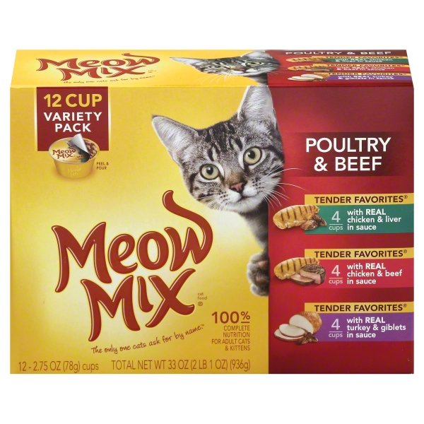 Order Meow Mix Tender Favorites Wet Cat Food, Poultry & Beef Variety - 12 pk food online from Rite Aid store, ELMIRA on bringmethat.com