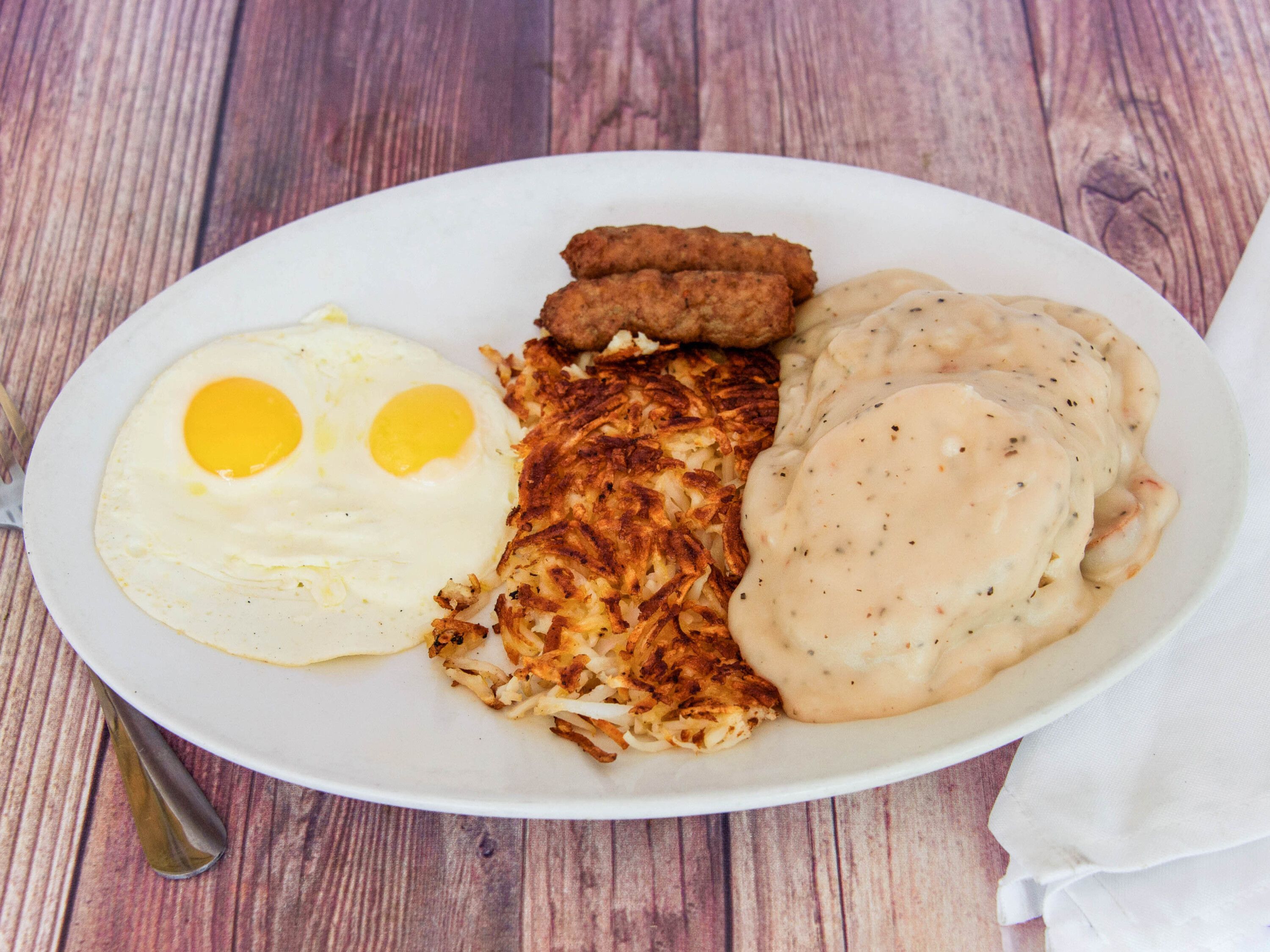 Order Biscuits and Gravy Combo food online from Aunt Emma Pancake store, National City on bringmethat.com