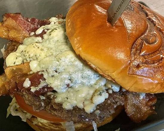 Order Bacon Blue Cheeseburger food online from Dirty Burger store, Lake Elsinore on bringmethat.com