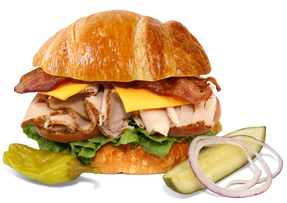 Order 67. Turkey Club with Bacon Sandwich on Croissant food online from Lee Sandwiches store, Corona on bringmethat.com