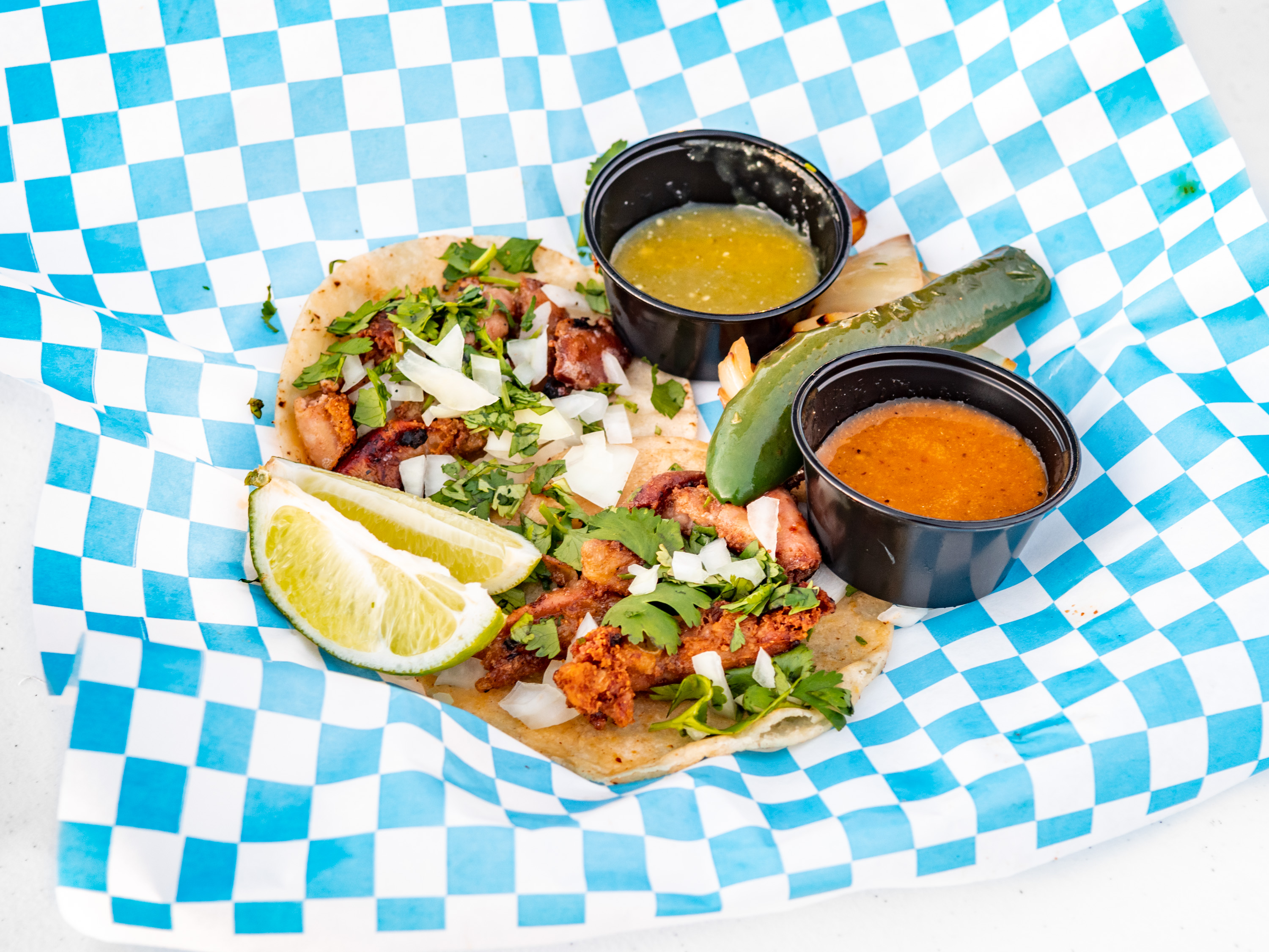 Order Tripas Taco food online from Blue Tortilla Food Truck store, Mesa on bringmethat.com