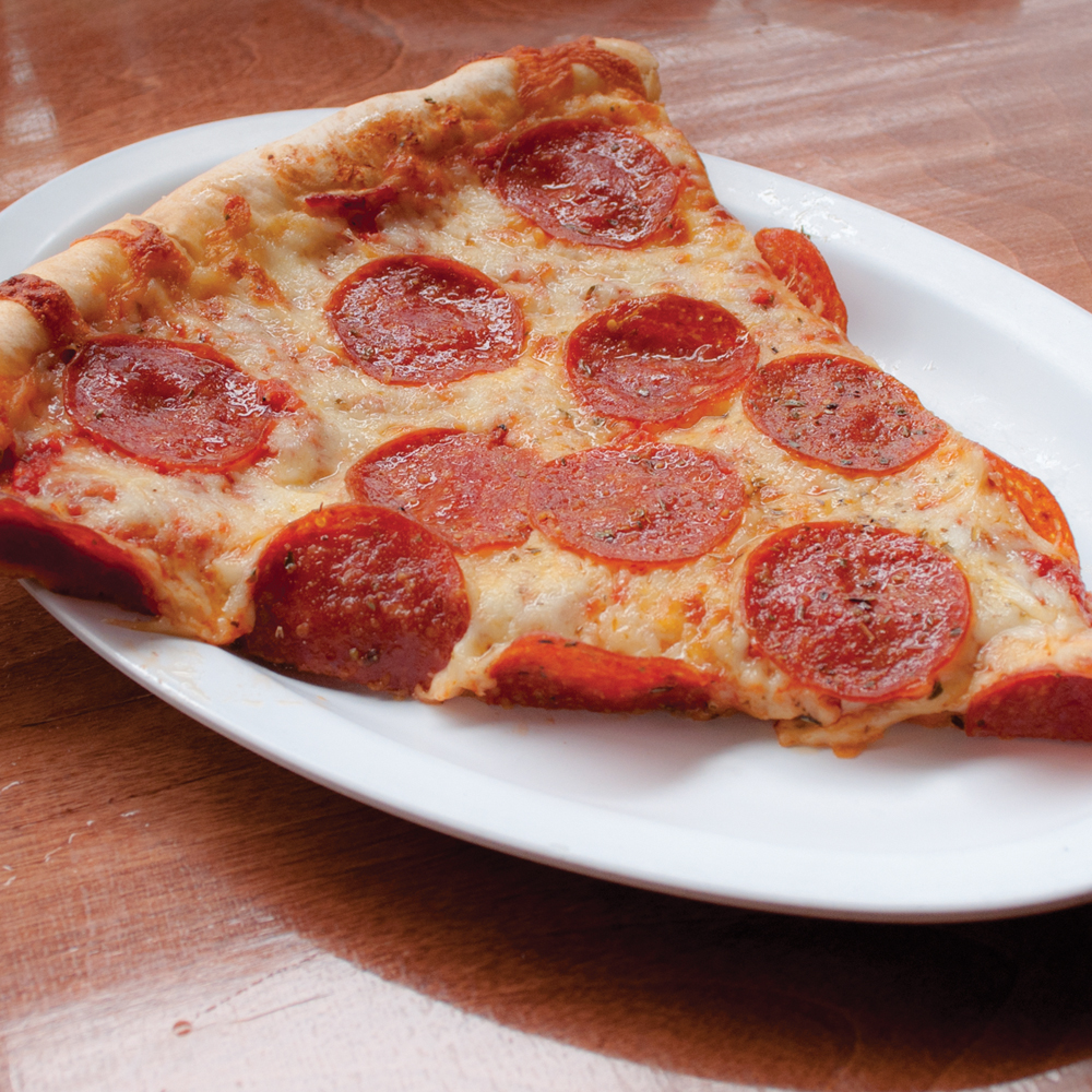 Order Pepperoni Pizza Slice food online from Rosati's Pizza store, Urbana on bringmethat.com