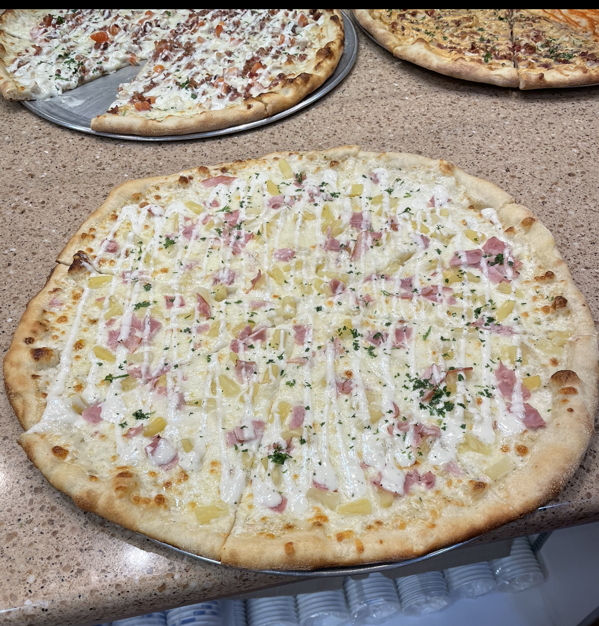 Order Hawaiian Pizza food online from Dino Italian Restaurant store, Wilkes-Barre on bringmethat.com