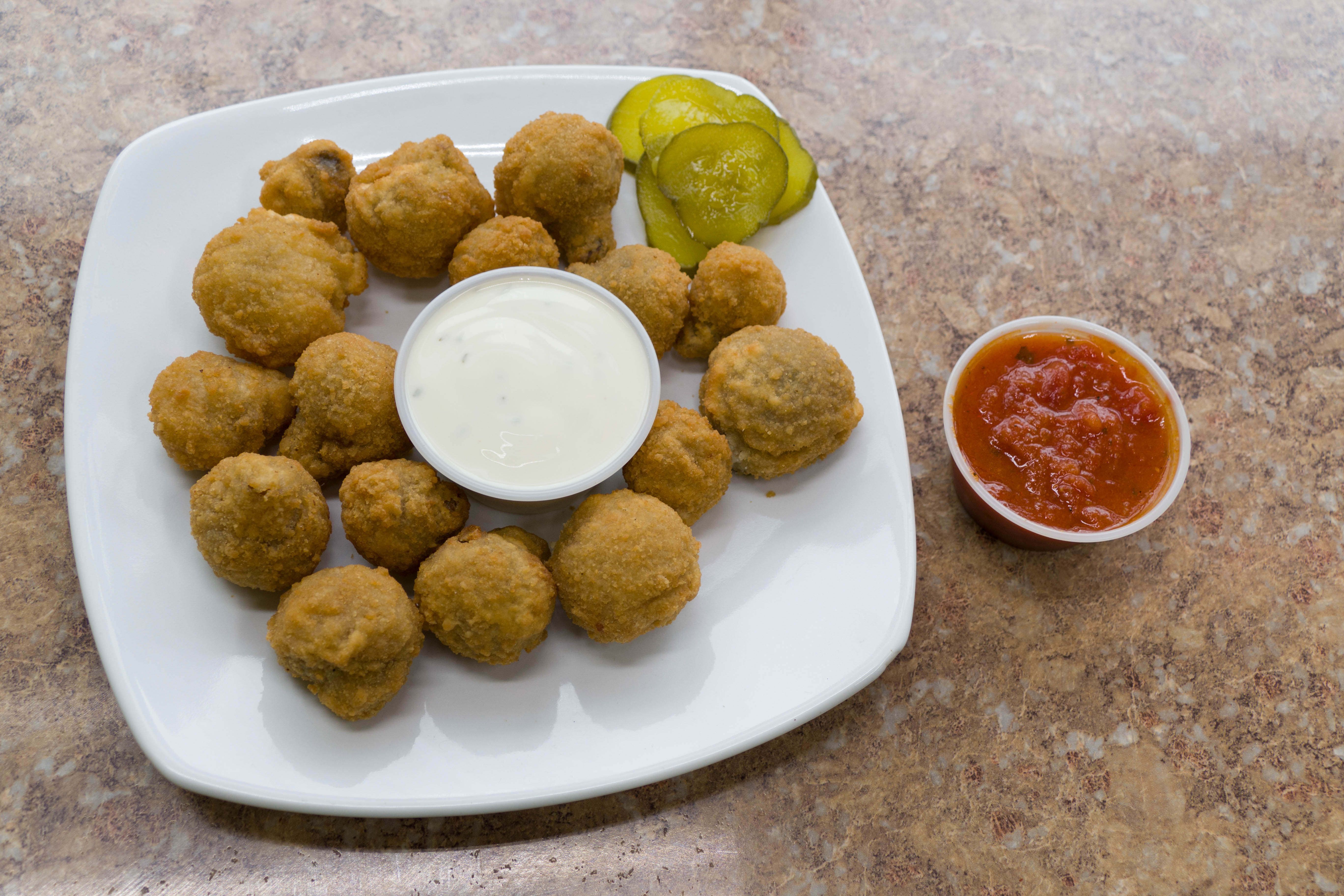 Order Fried Mushrooms food online from Pizza D'Oro store, Washington on bringmethat.com