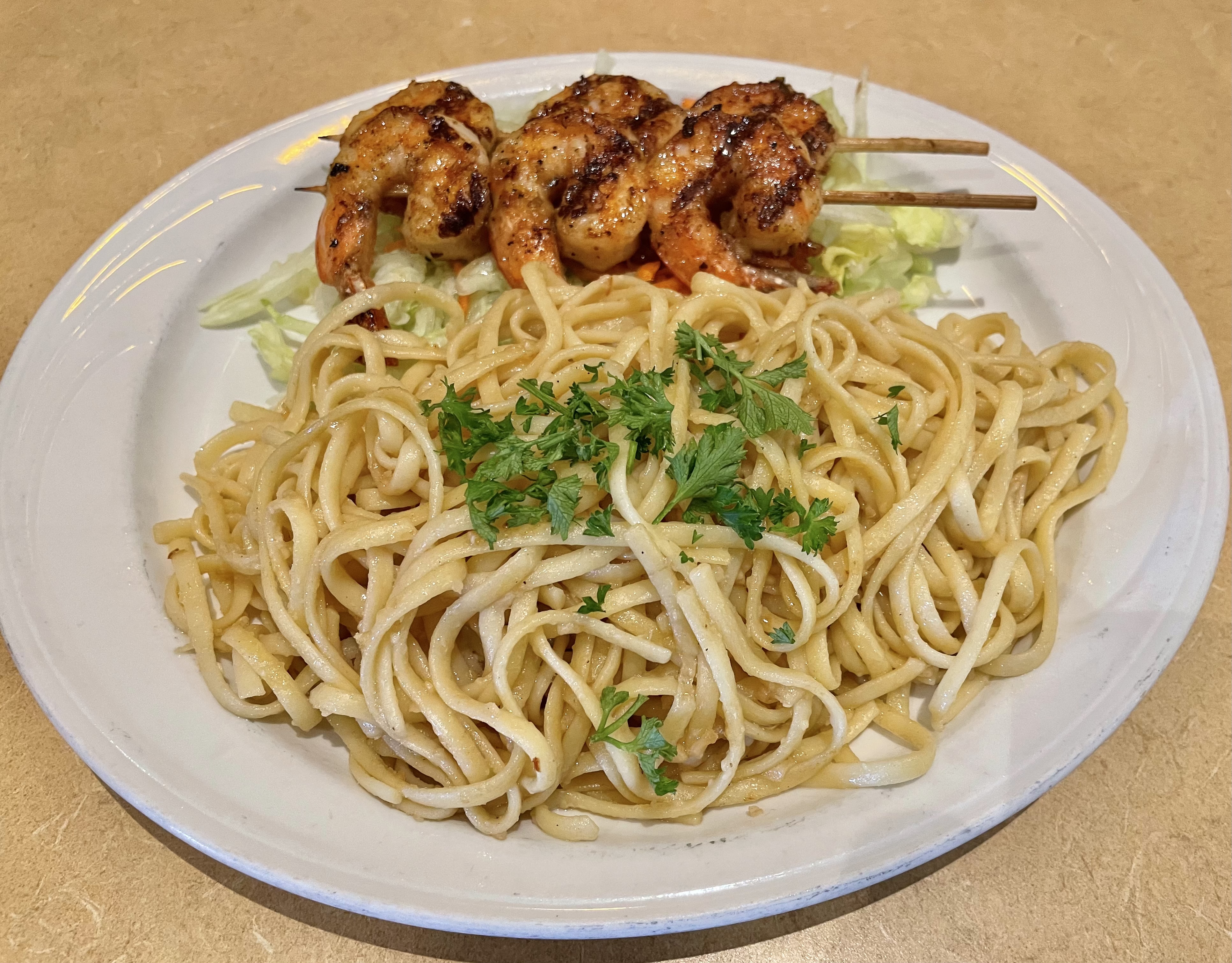 Order Grilled Shrimp Garlic Noodle food online from Le Soleil store, San Leandro on bringmethat.com