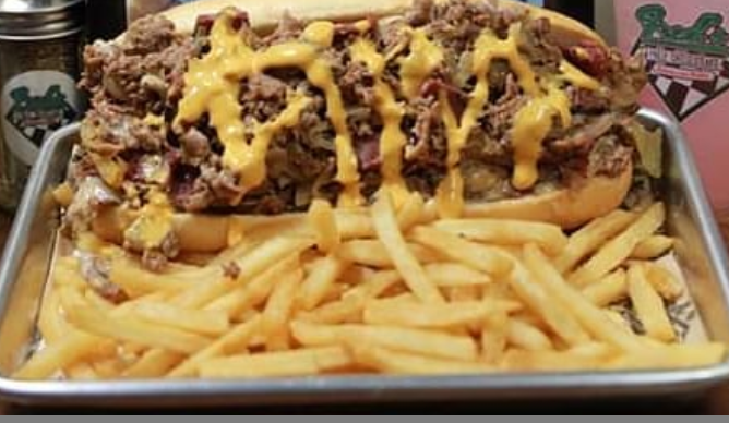 Order 13. Pastrami Cheesesteak food online from Fred's Downtown Philly store, Lewisville on bringmethat.com