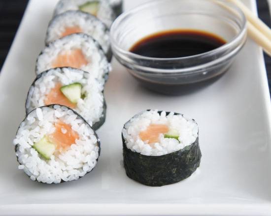 Order Spicy Salmon Maki-Roll food online from Big Trouble In Little Japan. store, Washington on bringmethat.com