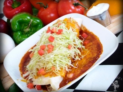 Order Wet Beef & Bean Burrito food online from B.C. Pizza store, Traverse City on bringmethat.com