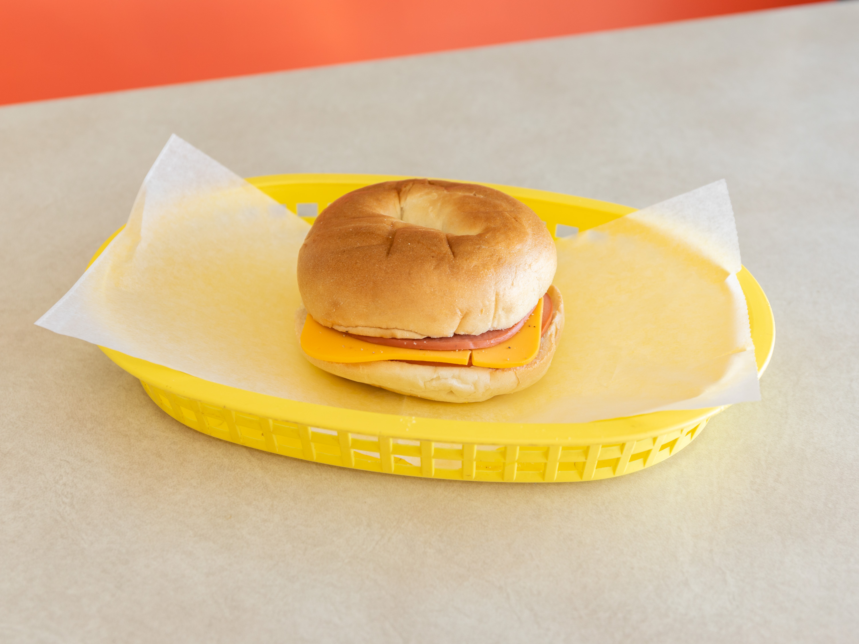 Order Vegan Bagel Ham and Cheese food online from Ronald's Donuts store, Las Vegas on bringmethat.com