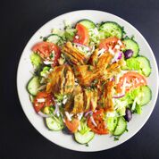 Order 2. Chicken Shawirma Salad  food online from Wally's Falafel and Hummus store, Minneapolis on bringmethat.com