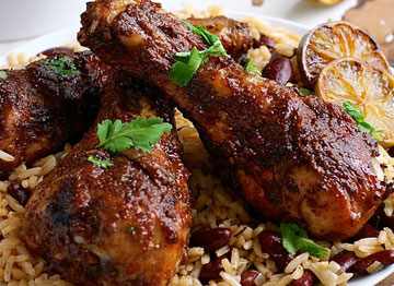 Order Jerk Chicken Platter  food online from Tharsy Grill store, Baltimore on bringmethat.com