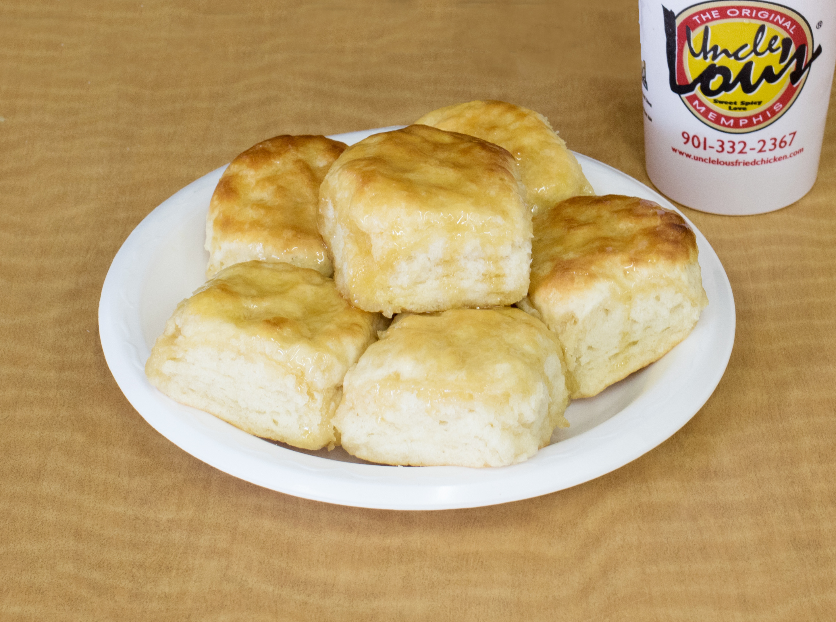 Order Honey Buttered Biscuits food online from Uncle Lou Fried Chicken store, Memphis on bringmethat.com