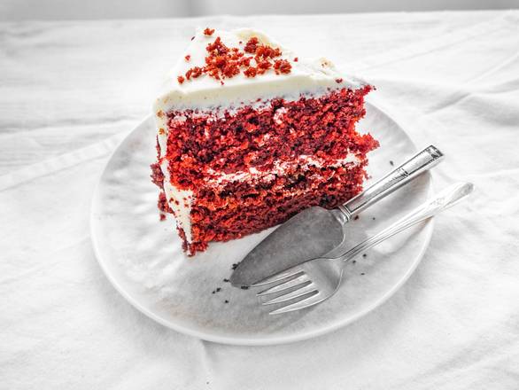 Order Red Velvet Layered Cake Slice food online from Pound Cake Heaven store, Yeadon on bringmethat.com