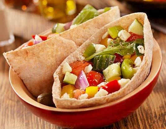 Order Greek Salad with Pita  food online from Mr Pizza store, Oklahoma City on bringmethat.com